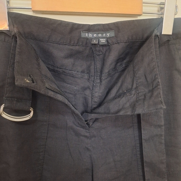 Theory Hannon black linen blend cargo pants SZ 4 NWOT - Picture 7 of 12